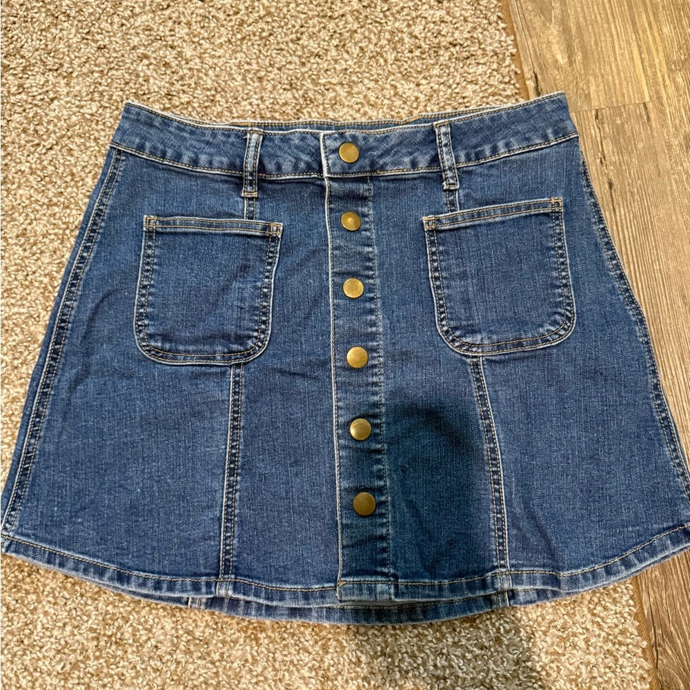 Altar'd State Blue Denim Mini Skirt